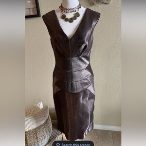 Maggy London Metallic Sheen Midi Dress